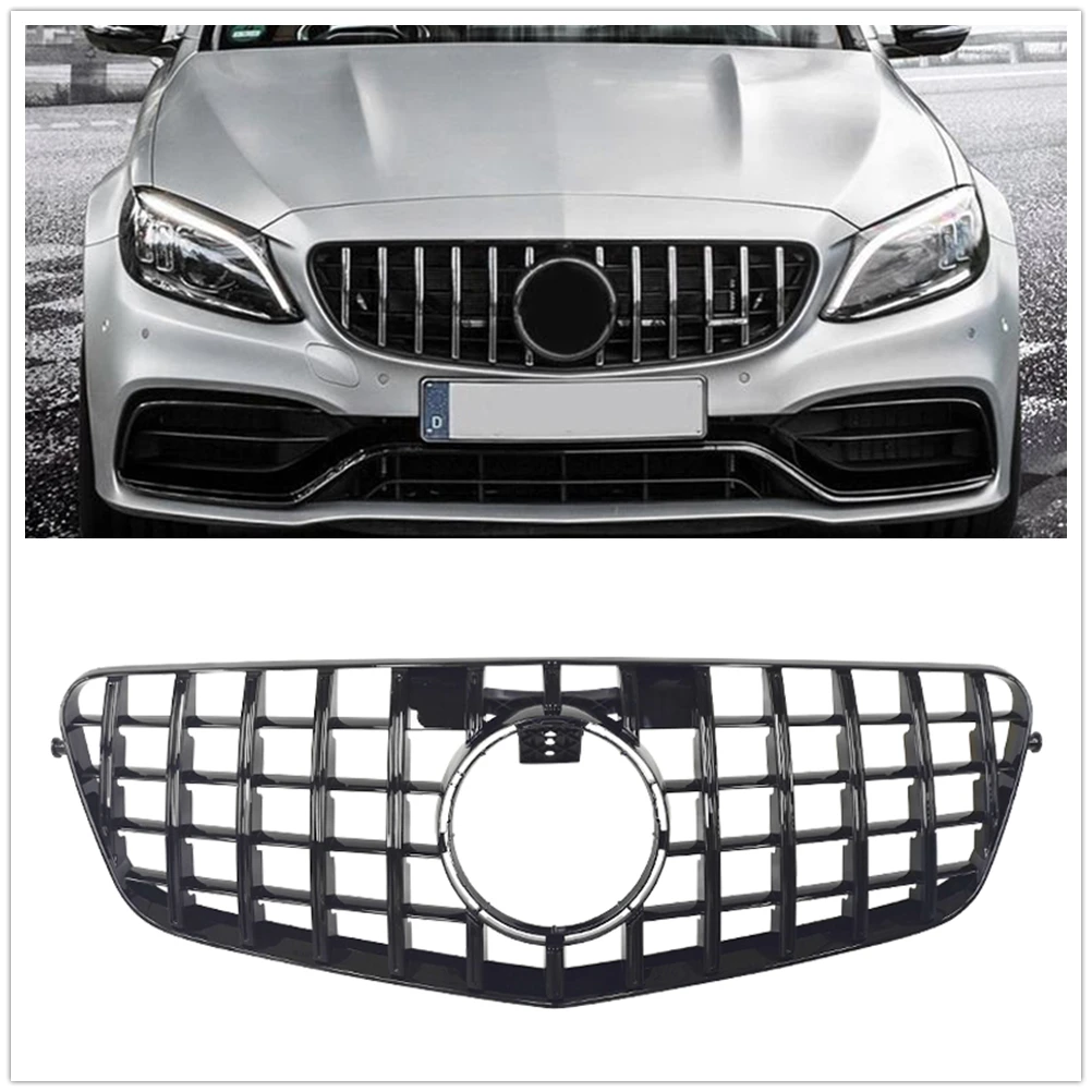 

For Mercedes Benz W212 E Class 2010-2013 E200 E300 E350 E550 Sedan 4-Door Front Grille Grill GT Style Car Upper Bumper Hood Mesh