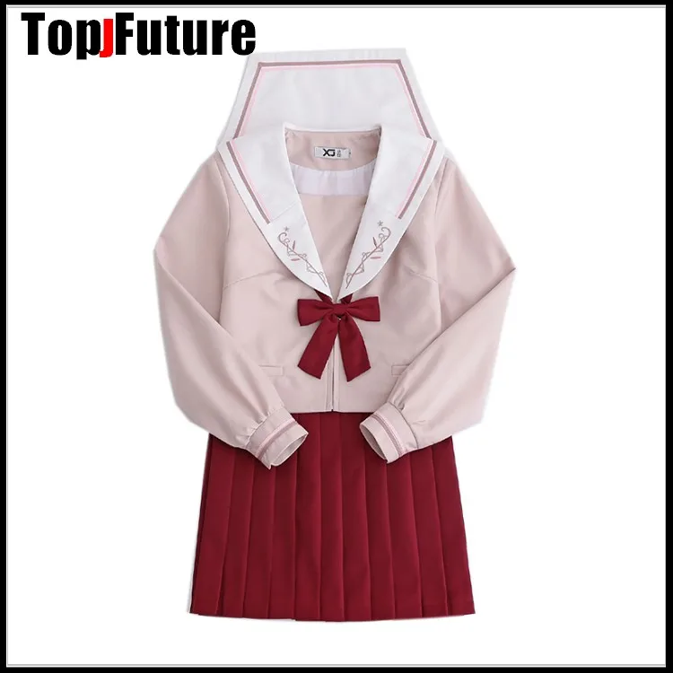 Ragazza PRIMO AMORE ROSSO SCURO FESTA DI NATALE vestito da marinaio Giapponese dipartimento JK uniformi di stile accademico di classe studente uniforme vestito