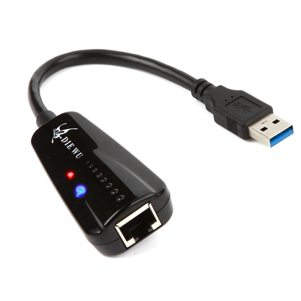 Adaptateur de carte réseau externe, USB 3.0 vers Ethernet RJ45 Lan, pour Windows 7/8/10/XP