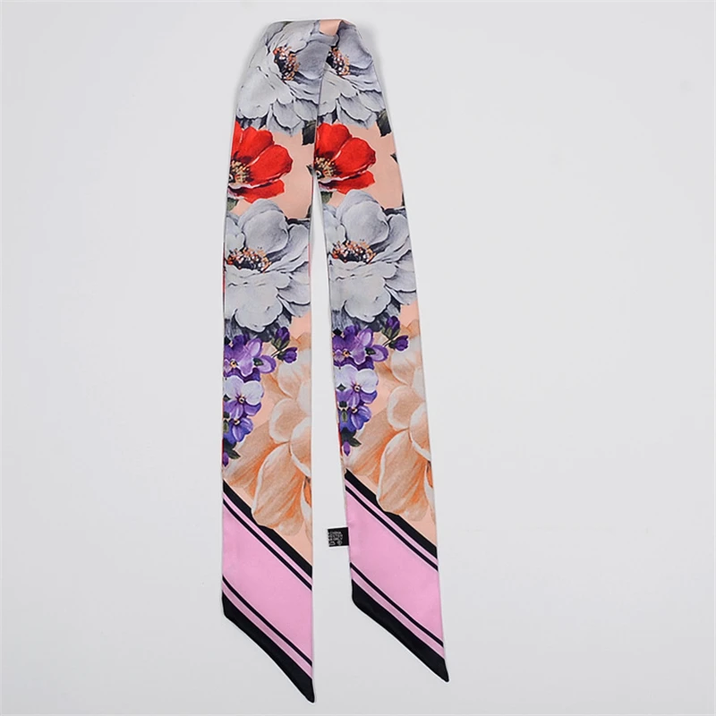 New Bag Scarf Silk Skinny Scarf Women Luxury Long Hair Band Ladies Bandana Ribbon Tie Design Belt Female Neck Scarf Shawl Beach