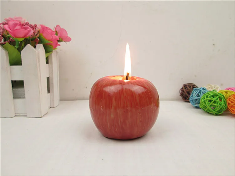 

Red Apple flameless Candle with Retail Package Home Decoration Fruit Shape Scented Candle Lamp Christmas Birthday Wedding Gift