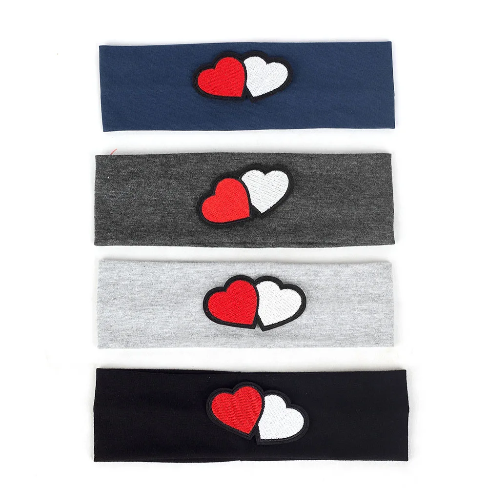 DIY Red White Heart Newborn Hair Accessories Baby Headband Girl Cotton Elastic Hairband Cartoon Headband Boy