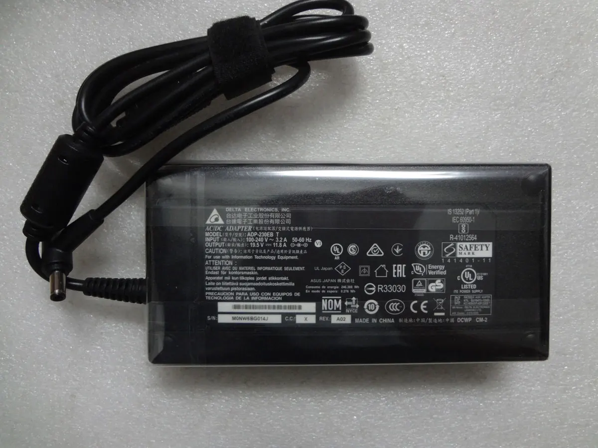 NEW OEM Delta 19.5V 11.8A 230W ADP-230EB T 6.0mm AC Adapter For Asus ROG STRIX GL702VS-BI7N12 GTX1070 Laptop Genuine