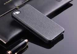 Genuine Leather Vertical Flip Case for iPhone 5, 5S, SE, 100% Real Leather, High Quality, Free Screen Protector, Litchi Stria