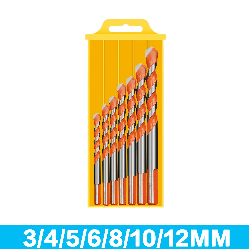 Steinbohrer-Set für Fliesen, Ziegel, Zement, Beton, Glas, Kunststoff, Schleuderblock, Holz, verchromt, Orange (5/10er-Pack) – Detail 11