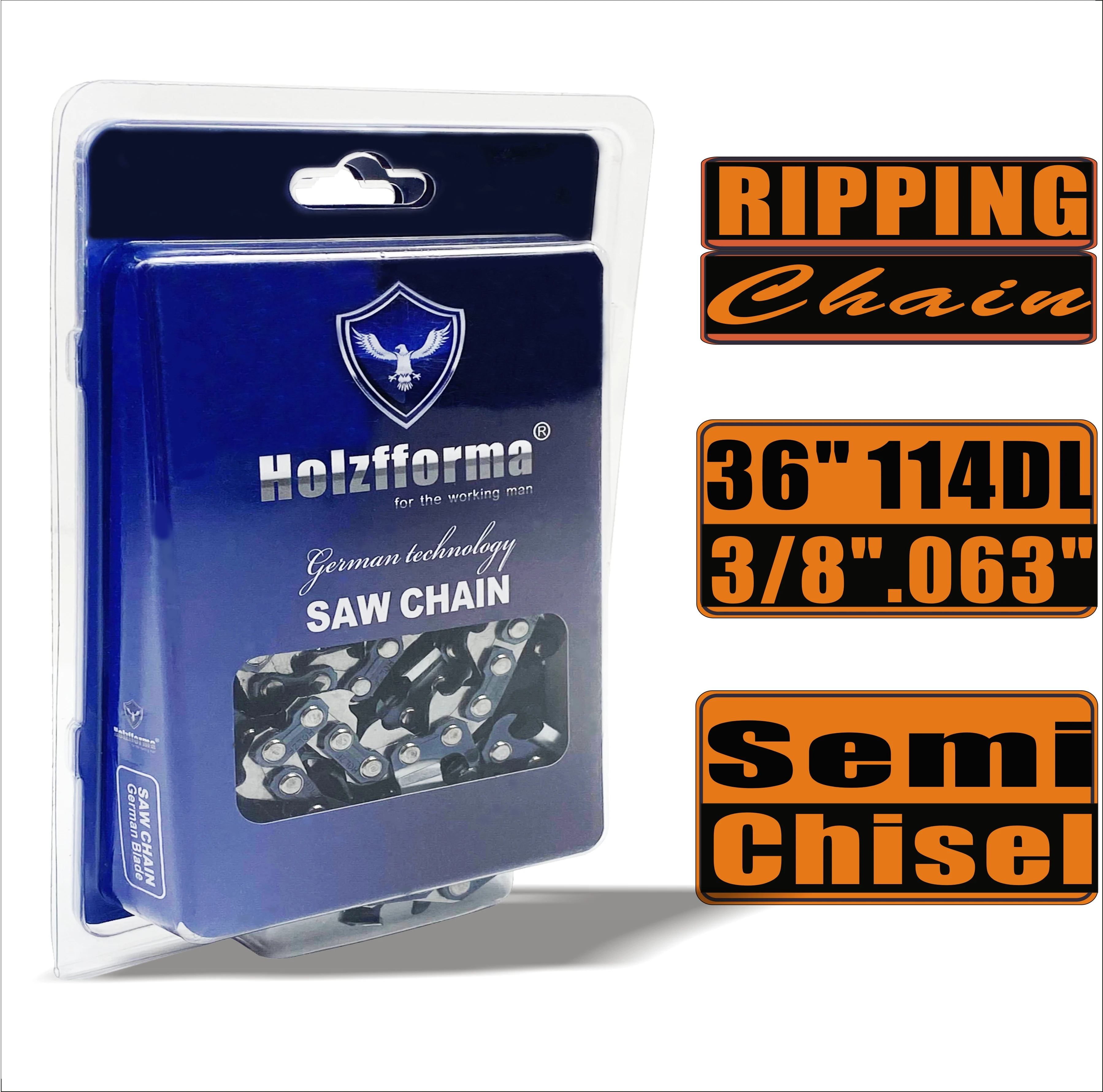 Farmertec Made Ripping Chain Semi Chisel 3/8'' .063'' 36inch 114DL