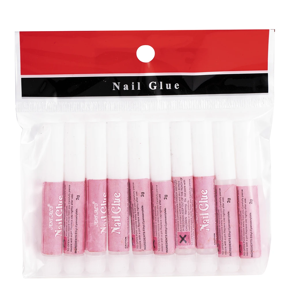 10pcs/Bag False Nails Glue Fake Nail Extension Extra Strong Glue for Acrylic Nails Tips Nail Art Accessories Manicure Tools 3G