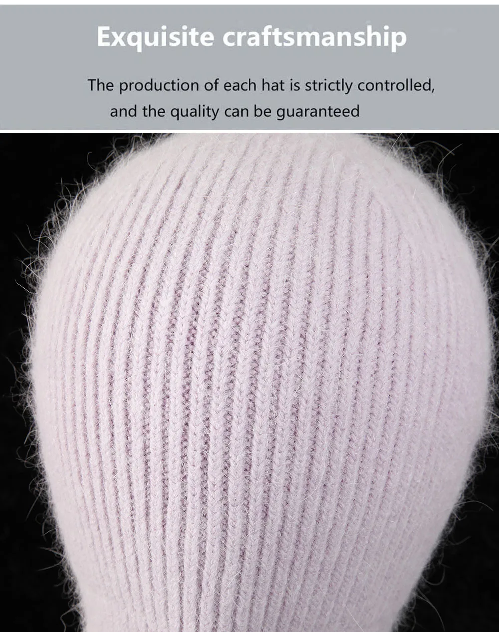 Heißer Verkauf Winter Hut Echt Kaninchen Fell Winter Hüte Für Frauen Mode Warme Beanie Hüte Frauen Solide Erwachsene Abdeckung Kopf Kappe – Detail 8