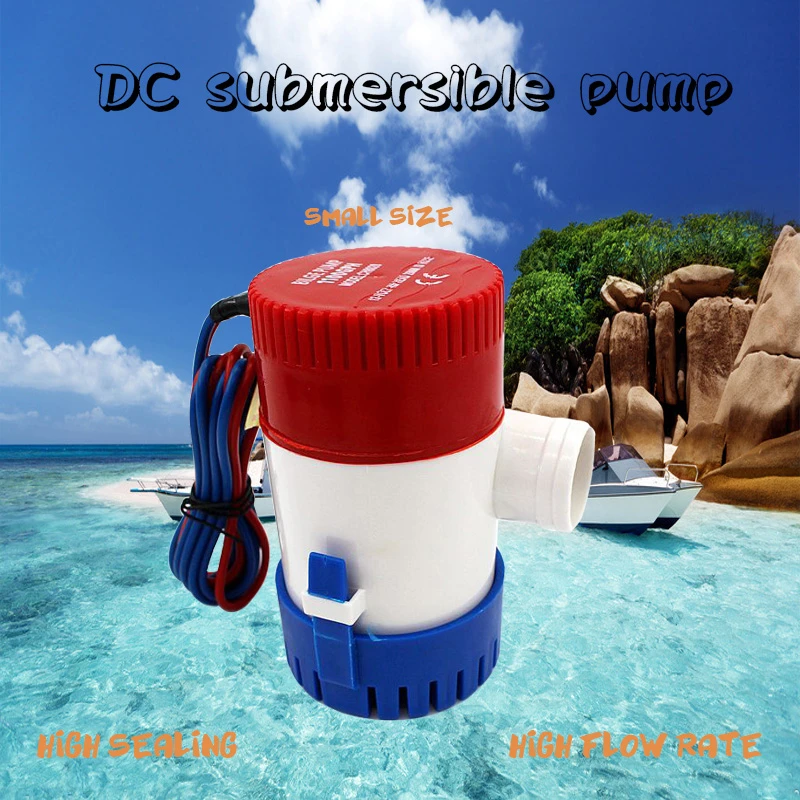 12V Mini Tauchpumpe Elektrische Wasserpumpe 350/500/750/1100GPH Filter Wasser 24V Bilge Solar Boot Marine Garten Bewässerung Pumpe – Detail 9