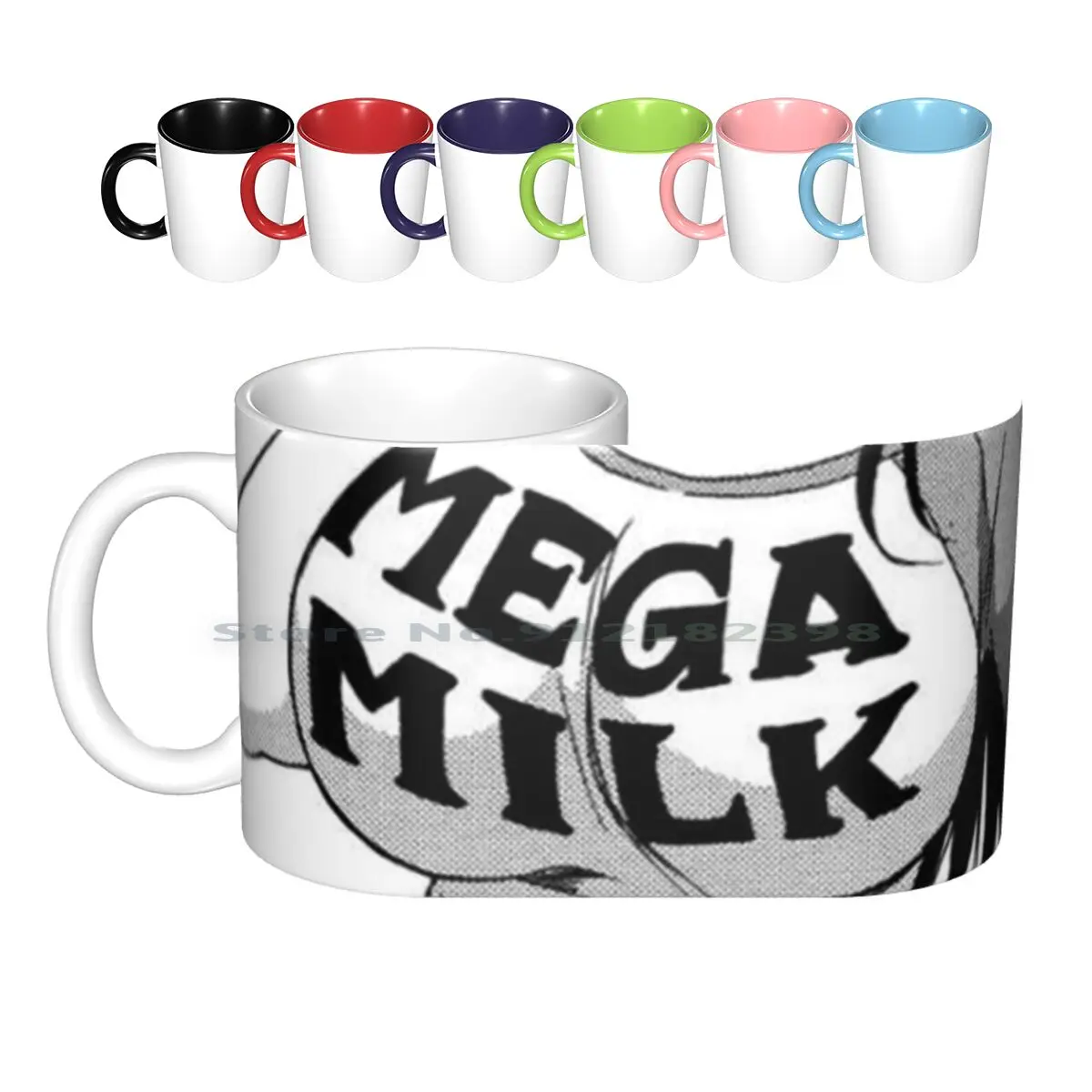 Mega Milk Ceramic Mugs Coffee Cups Milk Tea Mug Mega Milk Anime Hentai Waifu Oppai Paizuri Lewd Funny Meme Anime Girl Boobs