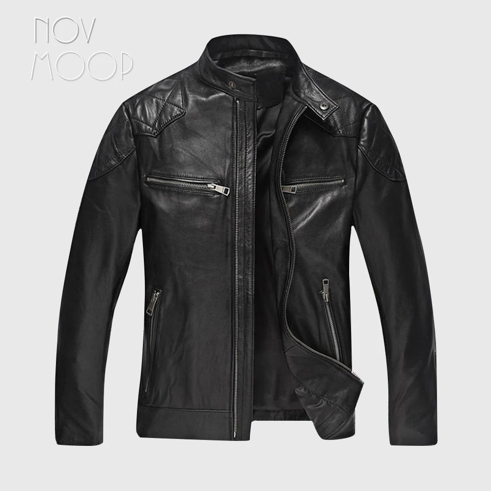 Genuine leather jacket men lambskin coats motorcycle jackets chaqueta moto hombre veste cuir homme cappotto free shipping LT108