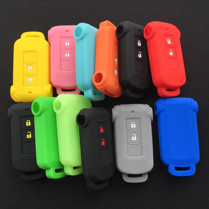 Silicone Remote Case Cover Skin for Mitsubishi L200 ASX Outlander For Nissan Altima Qashqai J10 Juke J11 X Trail 2button key