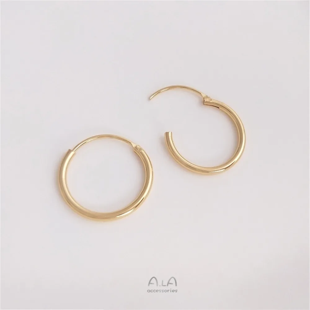 14K Gold Plated Slim Temperament Earring Hoop & Buckle DIY Handmade Earrings - view 5