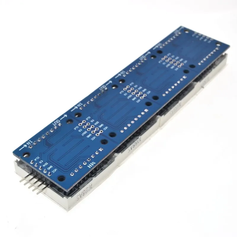 Module de matrice de points MAX7219 pour microcontrôleur Arduino, affichage 4 en 1 avec ligne 5P rouge vert bleu