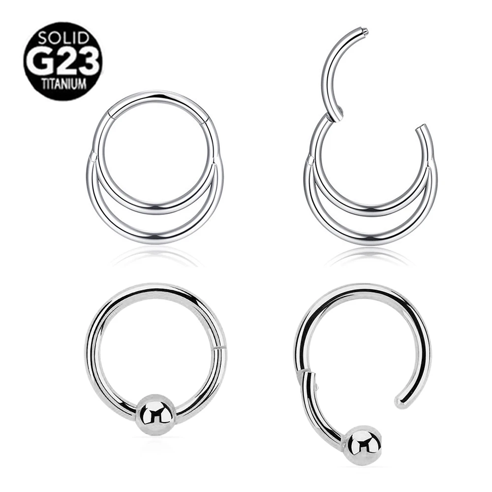 100% ASTM F136 Titanium moon nose ring Piercing 16G  Septum Clicker Helix  Ear Cartilage Daith Hoop Body Jewelry for Women Men