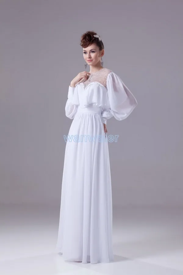 Frete grátis vestido formal 2016 novo personalizado cor/tamanho manga comprida miçangas com jaqueta branco plus size mãe da noiva vestidos