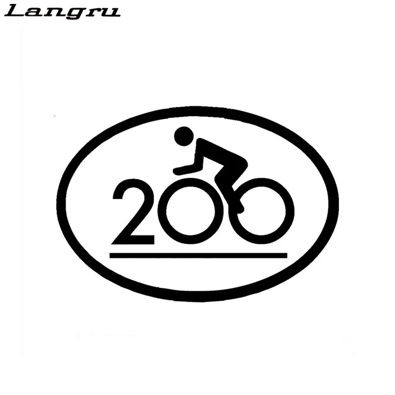 Langru 15cm*10cm Cycling Double Century Vinyl Car Sticker Cycling Bike Riding Truck Bumper Decal Car Accessories Jdm