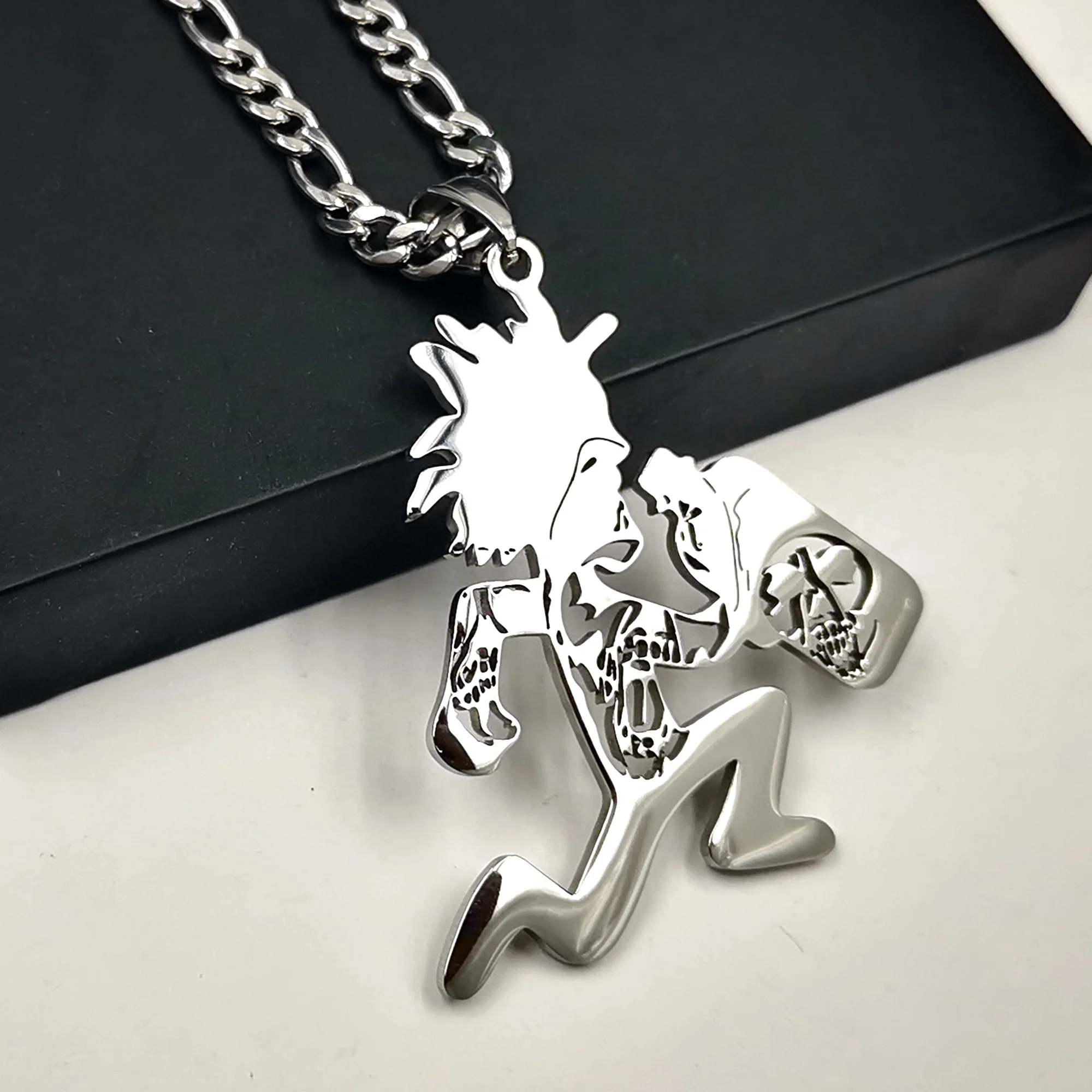 ICP Faygo Hatchetman Pendant necklace  Clown Posse Twiztid ABK Juggalo HELL FACES Stainless Steel Figaro chain 18--32inch Active