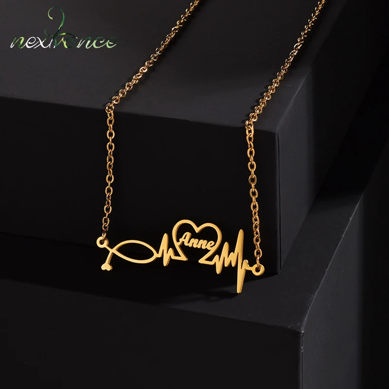 

Nextvance Charm Custom Name Necklace Stainless Steel Stethoscope Pendant Women's Neck Chain Christmas Wedding Jewelry Gift