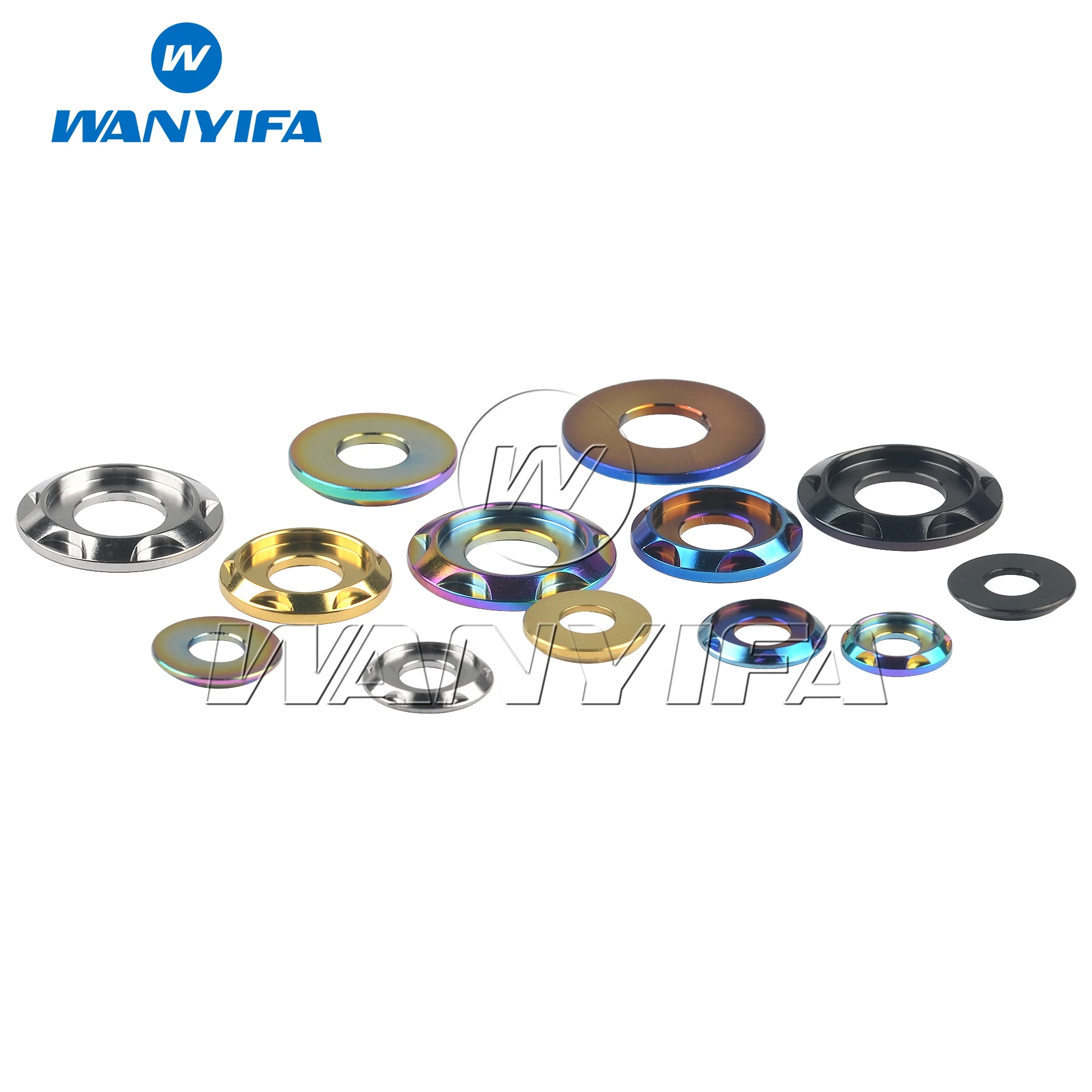 Wanyifa Titanium Ti Spacer M5 M6 M8 M10 Gasket for Bike Motorcycle Car Decorative Washers