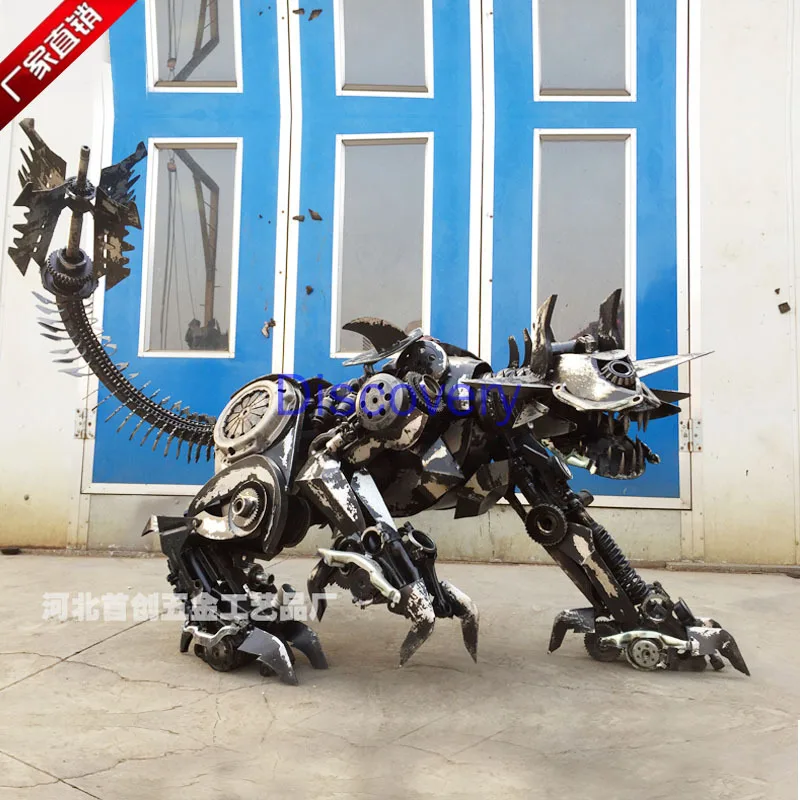 Iron Mechanical Dog Large Robot Creative Decoration Welding Large Transformer Mold Gear Industrial Wind