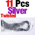 11Pcs Silver Twisted