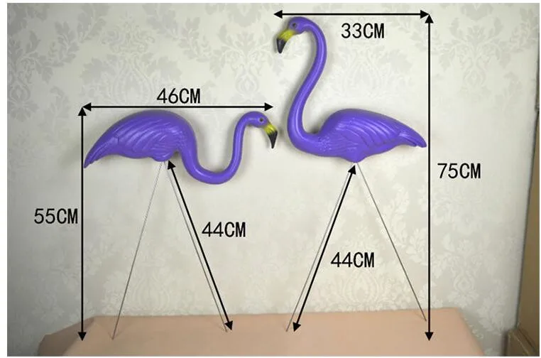 2szt, fioletowy niebieski czarny czerwony kolor, wysoki-74cm, symulacja flaminga krajobraz zewnętrzne ozdoby rękodzielnicze PE dekoracja zwierząt