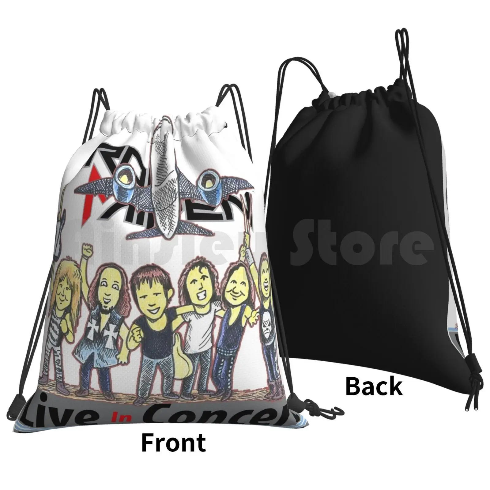 Lets Tour Around The World With Iron Bird Backpack Drawstring Bags Gym Bag Waterproof Funny Album Popular Viral Cartoon