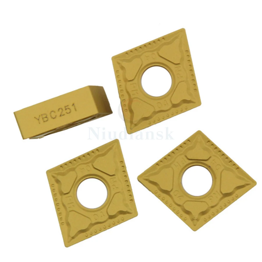 10PCS CNMG120404/120408/120412-PM YBC251 CNMG120404/120408/120412-PM YBC252 Carbide CNC insert,suitable for cutting series lathe