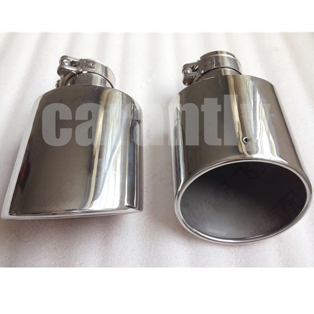 Free Shipping Newest Style Oval Slanted Stainless Steel Universal Exhaust System End Pipe+Car Exhaust Tip 1 Piece