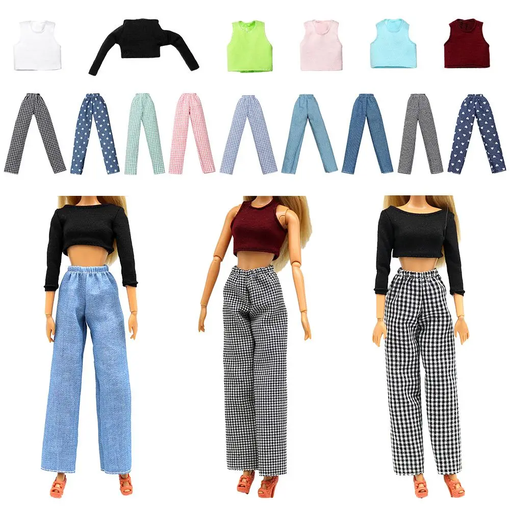 Fashion Doll Clothes Suitable for 29cm Princess Sleeveless Casual Pants T-shirt Denim Clothes Girl Doll Toys Wear Accessories