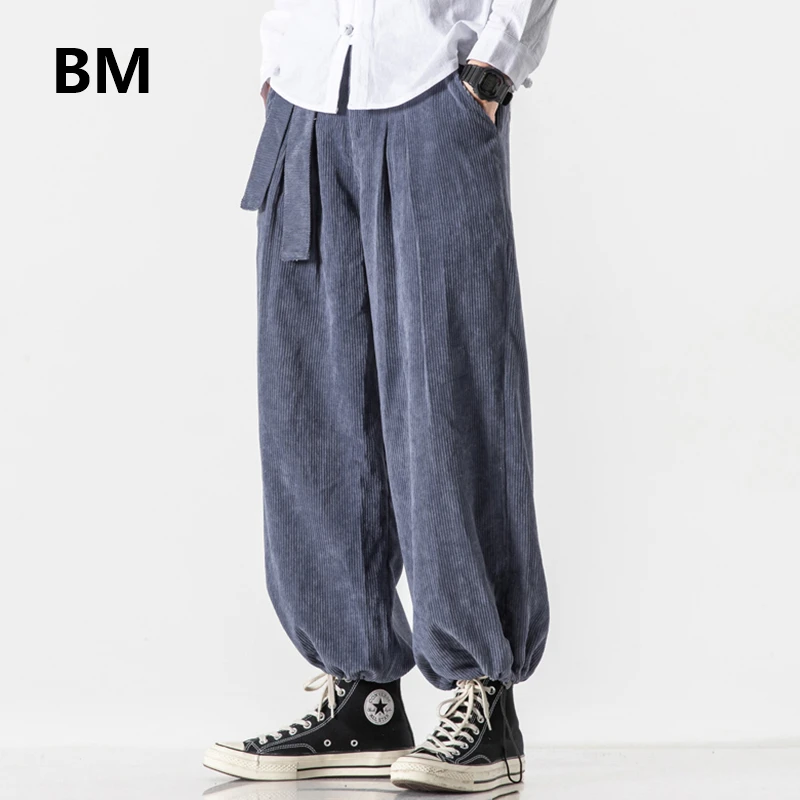 

Corduroy Plus Size Casual Pants Chinese Style Baggy Bloomers 2020 Fashion Harajuku Trousers Men Clothing Loose Joggers Male