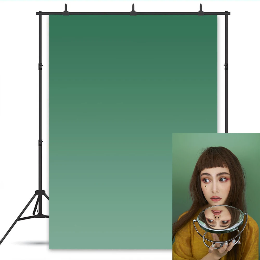 Зеленый градиентный фон для портретной фотосъемки фон для беременных новорожденных детей Детская модель для профессиональной фотостудии