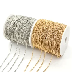 Fashion Silver Gold Plated Necklace Chain O Shape Metal Chains For DIY Handmade Jewelry Accessories Making Bracelet Components