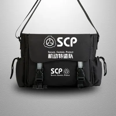 SCP Secure Conta Messenger Bag Casual Anime Cosplay Student Cover Shoulder Bag For Men Teenagers