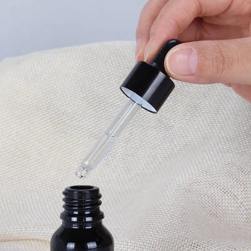 5-100ML Reagent Eye Dropper Black Glass Aromatherapy Liquid Pipette Bottle Perfume Container Essential Oil Refillable Bottle