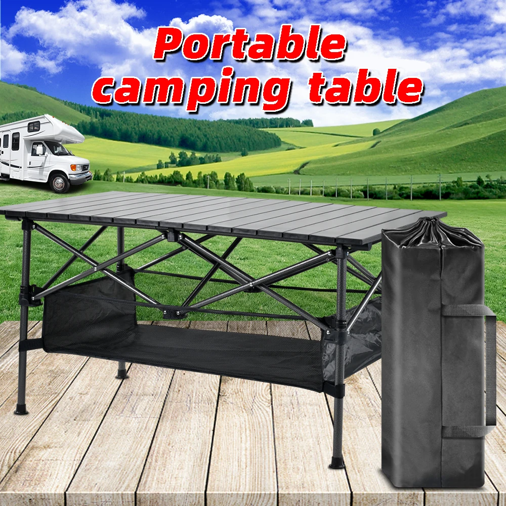 Mesa de Picnic plegable para acampar, equipo portátil para senderismo, suministros plegables, ligeros, para caminata natural, muebles para exteriores