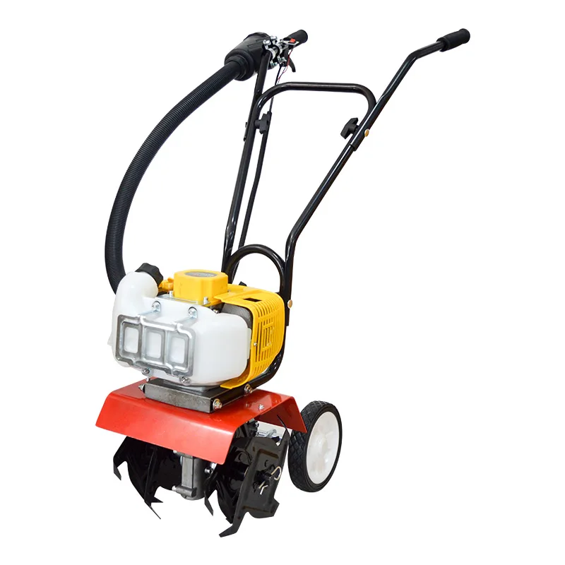 Portable Hand Push Ripper Tiller Garden Cultivator Rotary Hoe Tine Mini Tiller Manual Aerators