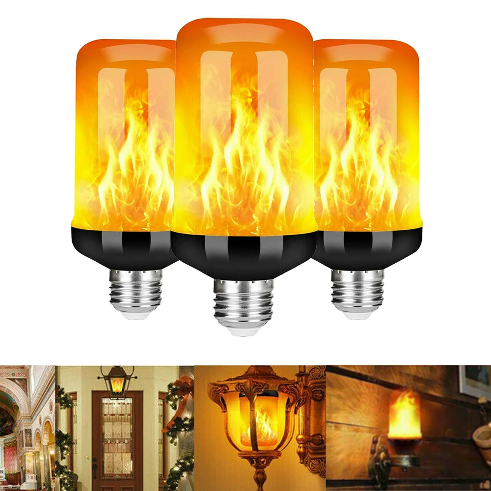 

E27 LED Dynamic Flame Effect Light Bulb 4 Modes Flickering Emulation Fire Light E26 B22 99LED LED Bulb for Garden Home Decor