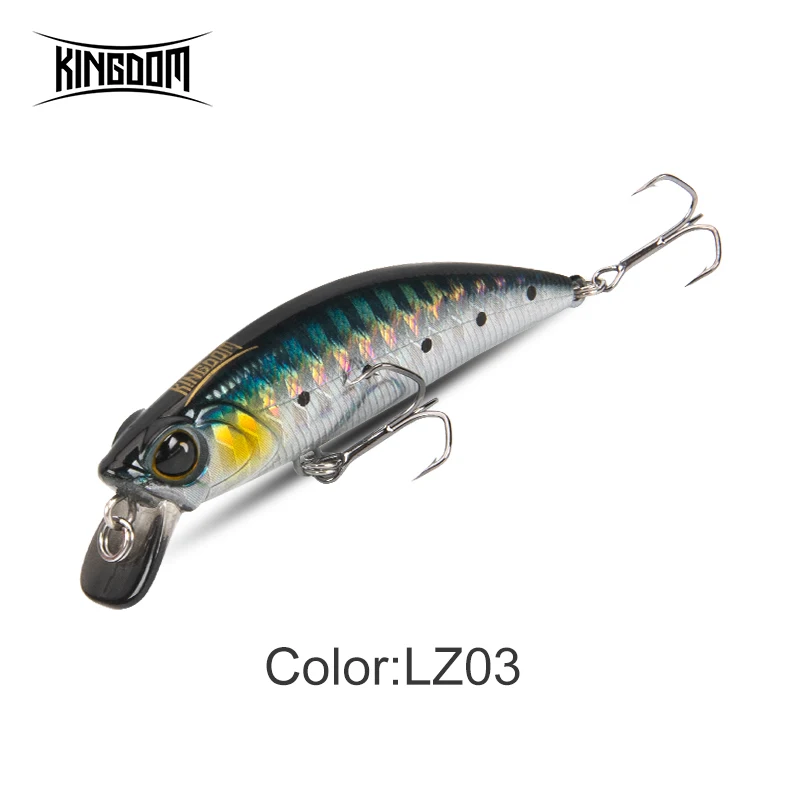 Kingdom Sinking Minnow Angelköder, 45 mm, 60 mm, weit werfender künstlicher harter Wobbler, Wobbler, schlanker Körper, harte Köder für Forellenbarsch