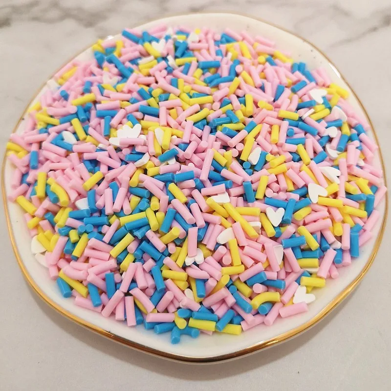 20 gr/los Nette Gefälschte Ton Streusel Bunte Herz Fünf Sterne Schleife Süßigkeiten Streusel für Handwerk Machen, DIY Kuchen Dessert Dekoration – Detail 30