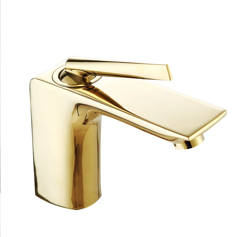 

Basin Faucets Brass Elegant Golden White Bathroom Sink Faucet Single Handle Washbasin Hot Cold Mixer Water Tap Crane YLS822-11WK