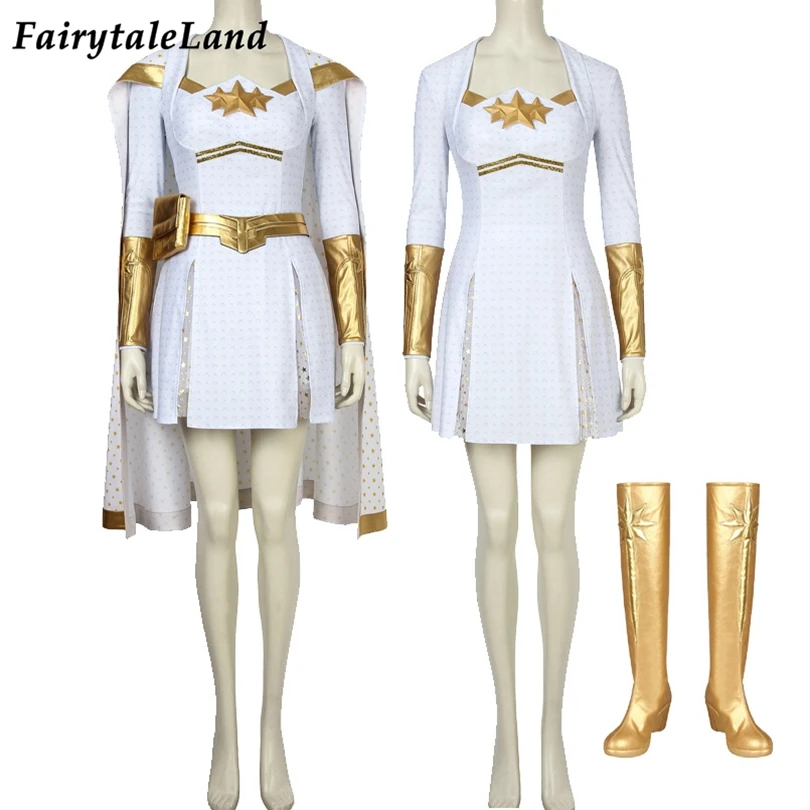 

Halloween Carnival The Boys Starlight Cosplay Costume Heroine Annie January Outfit Fancy Women White Dress