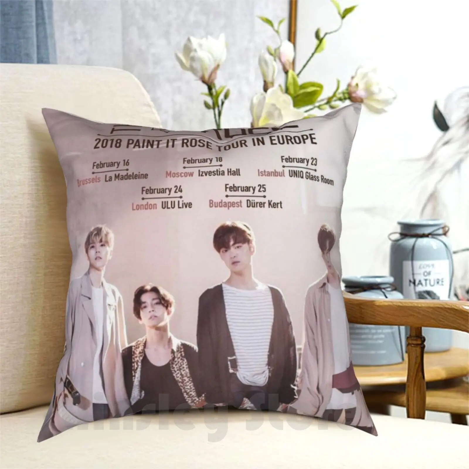 The Rose Kpop Poster Pillow Case Printed Home Soft DIY Pillow cover The Rose Kpop Woosung Dojoon Jaehyeong Hajoon Band Music