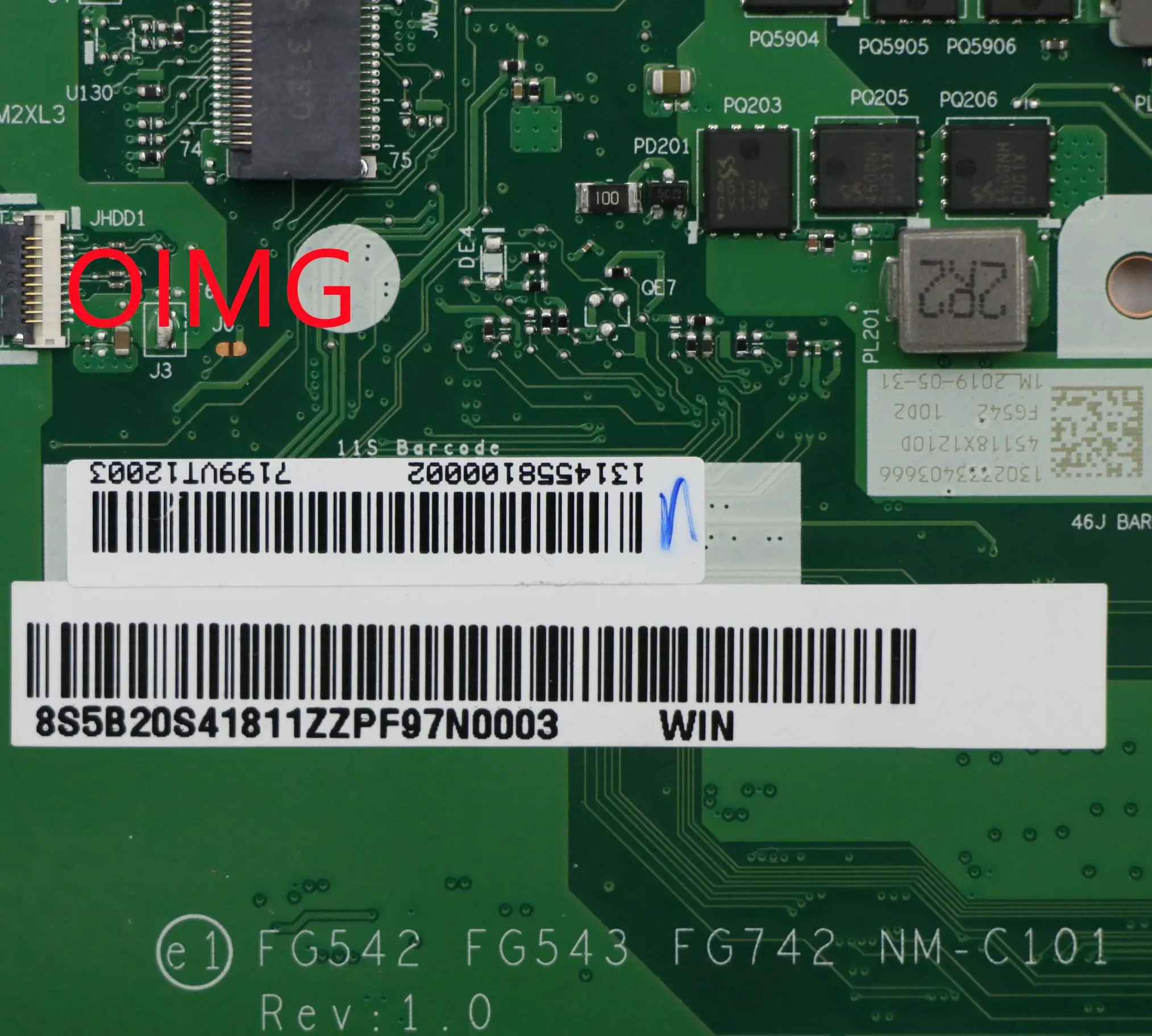 Imagem -03 - Nova Placa-mãe para Laptop Fg542 Fg543 Fg742 L34015api L340-17api V155-15api sn Nm-c101 Fru pn 5b20s41835 Cpu r3 r5 r7 Uma Dram 4g