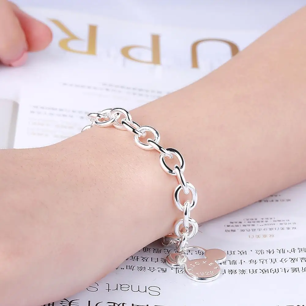 New Style 925 Sterling Silver Bracelet Love Michelle Pendant Bracelet Female Charm Engagement Party Wedding Fashion Jewelry