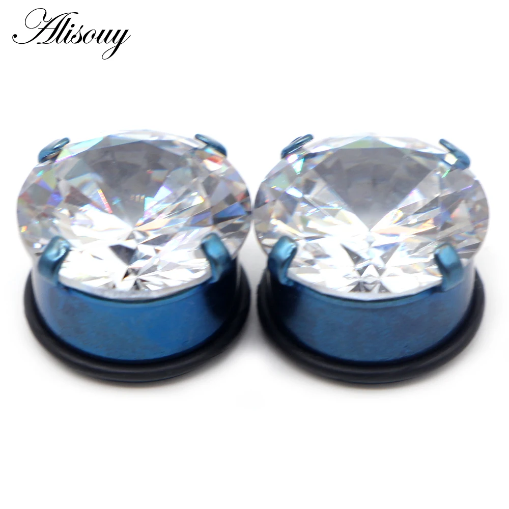Simple Ear Plug Tunnel Zircon Earring Expander