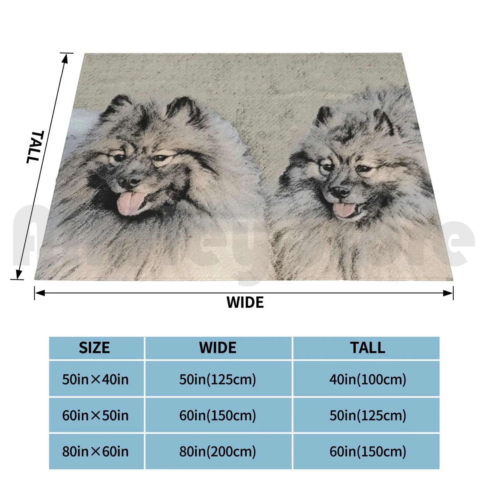 Keeshond Brothers Blanket Fashion Custom Keeshond Keeshonden Wolfspitz Dutch Barge Smiling Dutchman Chien