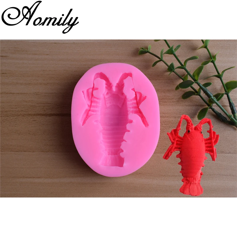 Aomily Lobster Crab Patten Cake Silicone Molds Fondant Cake Decorating Tools Chocolate Candy Mold Resin Clay Mould Baking Tool