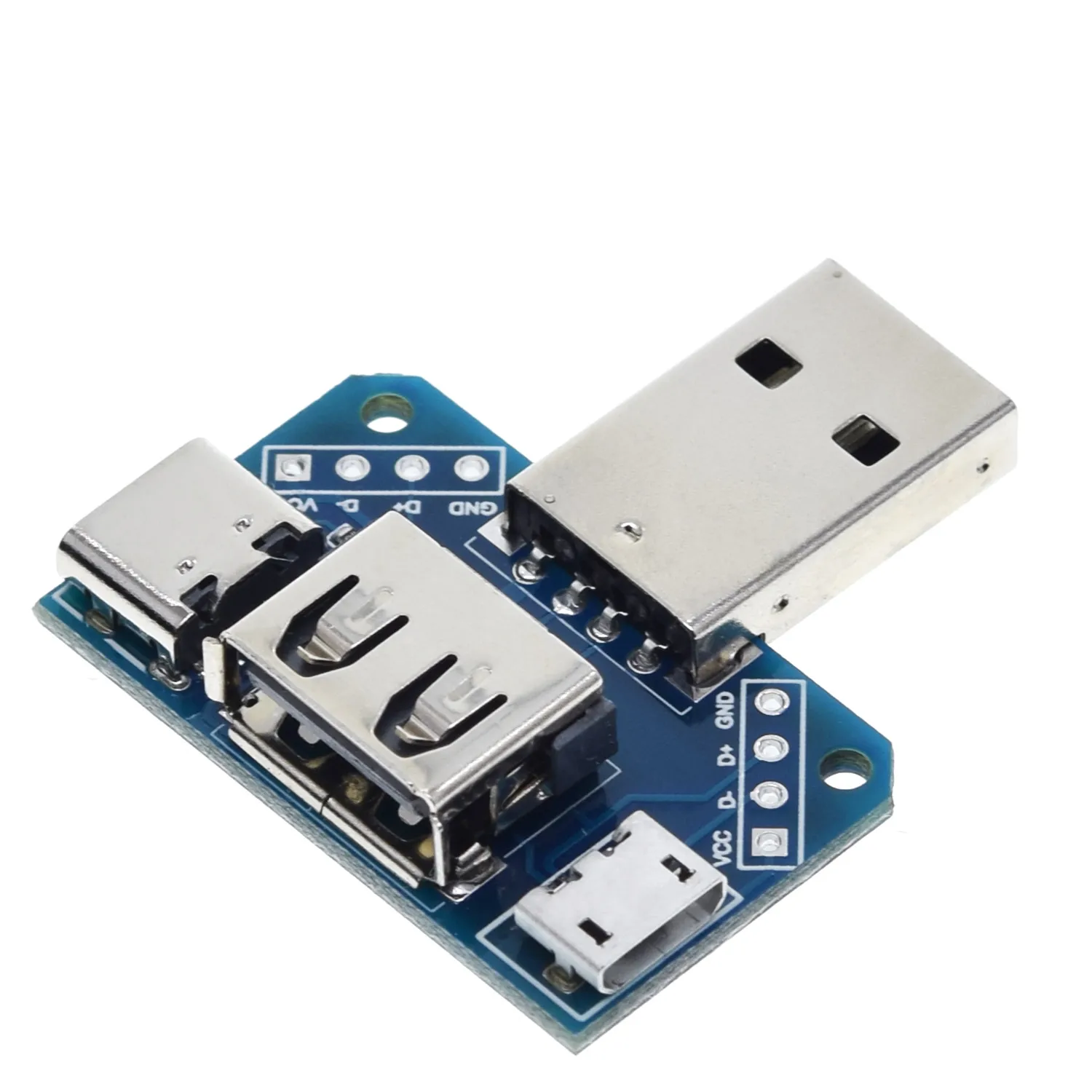 USB-Adapterplatine XY-USB4: USB-Stecker auf Typ-C-Mikro-USB-Buchse 2.54-4P Transfer-Testplatine – Detail 7